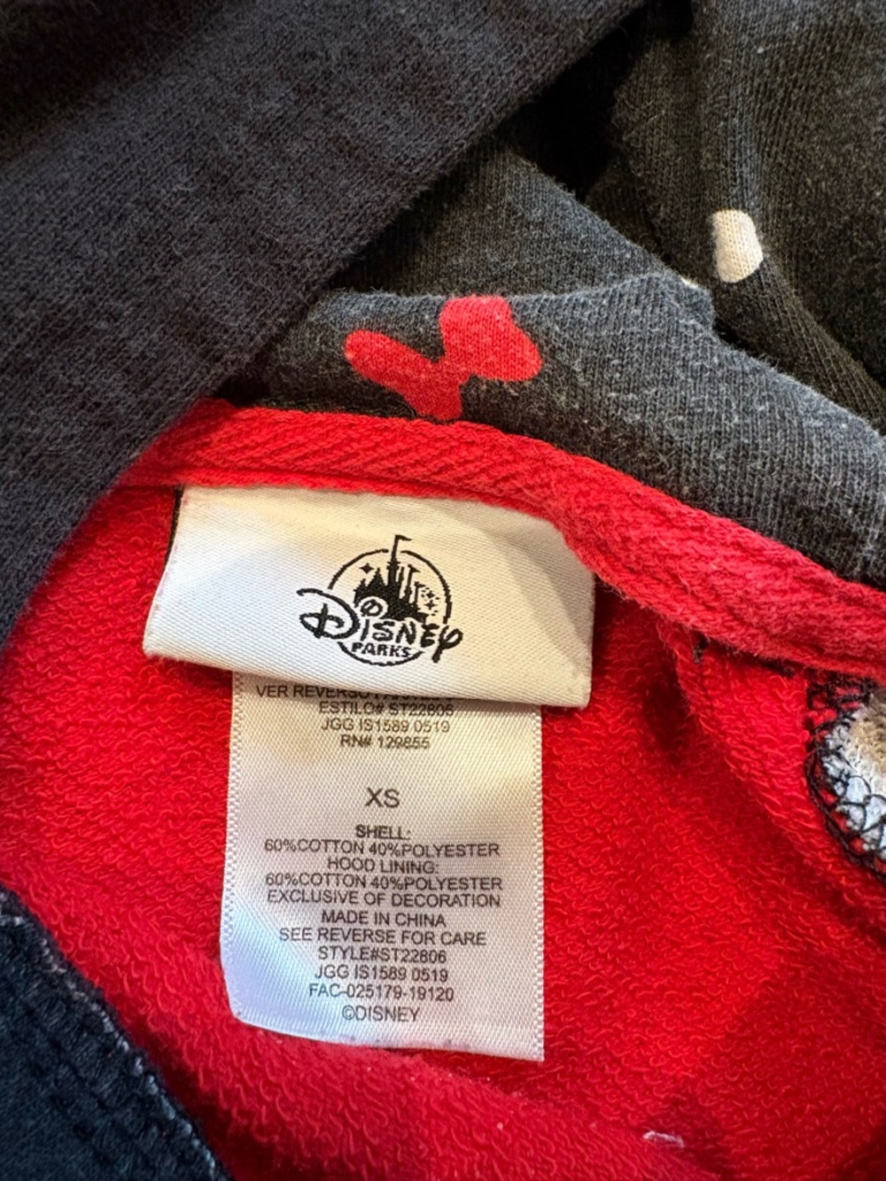 Disney World Minnie Mouse Flip Sequin Hoodie Pullover Girls Size XS - Picture 7 of 8